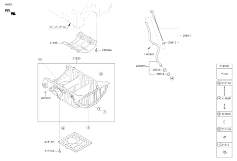 2017 Hyundai Genesis G90 Belt Cover & Oil Pan Diagram 5