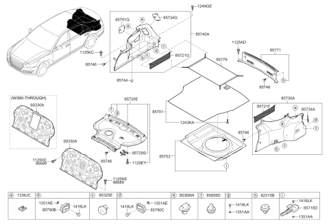 2019 Hyundai Genesis G90 Bolt & Washer Assembly Diagram for 81233-8D000
