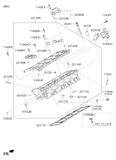 2019 Hyundai Genesis G90 Cylinder Head Diagram 4