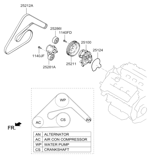 2018 Hyundai Genesis G90 Coolant Pump Diagram 2