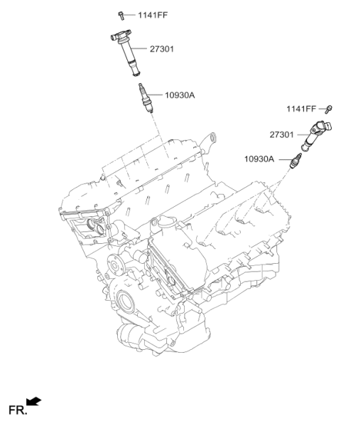 2017 Hyundai Genesis G90 Spark Plug & Cable Diagram 2