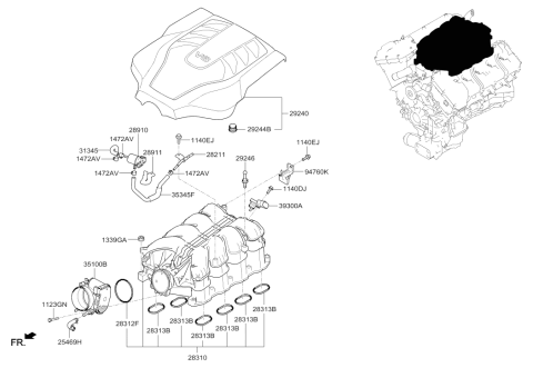2019 Hyundai Genesis G90 Intake Manifold Diagram 2