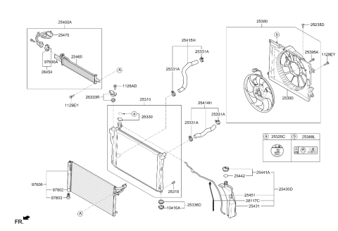 2018 Hyundai Genesis G90 Cooler Assembly-Oil Diagram for 25460-D2041