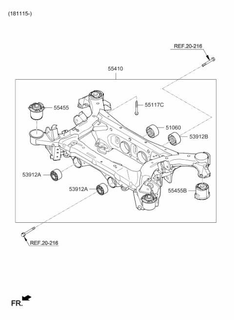 2017 Hyundai Genesis G90 Rear Suspension Control Arm Diagram 2