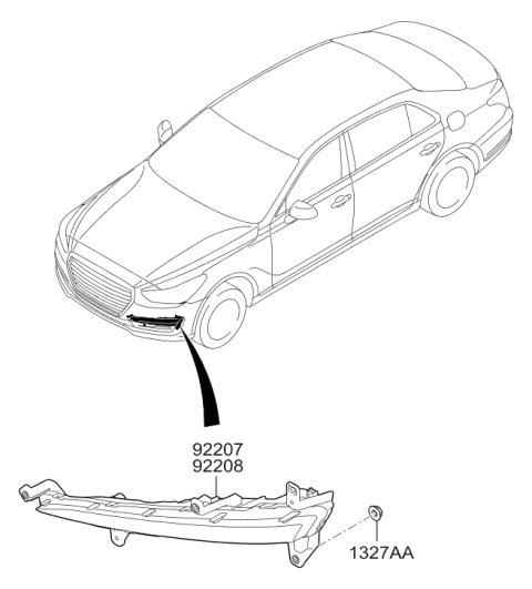 2017 Hyundai Genesis G90 Head Lamp Diagram 4
