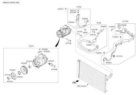 2017 Hyundai Genesis G90 Air conditioning System-Cooler Line Diagram 2