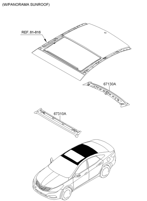 2012 Hyundai Azera Roof Panel Diagram 2