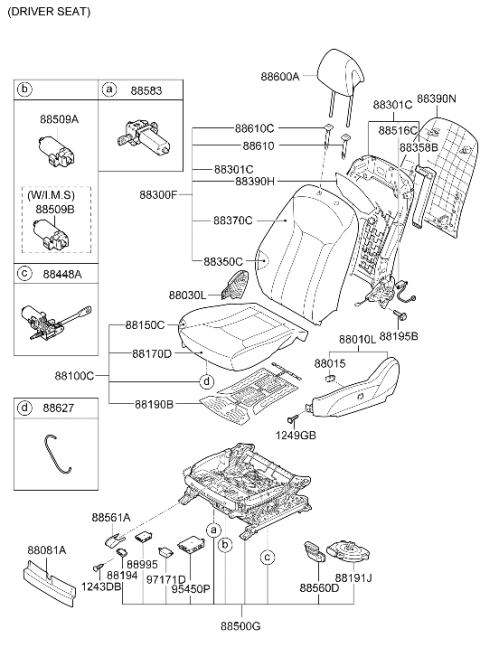 2014 Hyundai Azera Motor Assembly-Slide Diagram for 88581-3S000