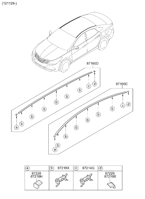 2012 Hyundai Azera Roof Garnish & Rear Spoiler Diagram 2