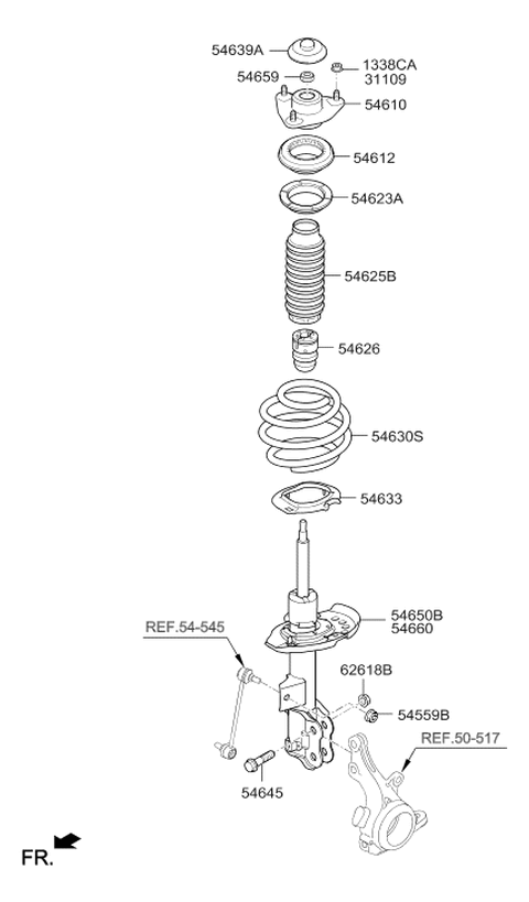 2013 Hyundai Azera Front Spring Diagram for 54630-3V010