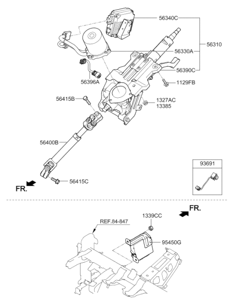 2012 Hyundai Azera Bolt Diagram for 56415-3Q000