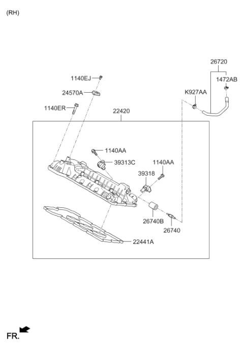 2012 Hyundai Azera Rocker Cover Diagram 2