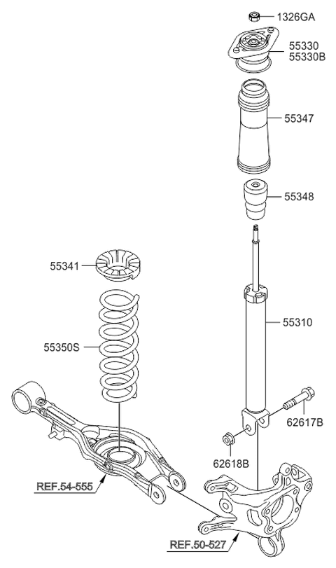 2013 Hyundai Azera Bracket-Shock Absorber Mounting Diagram for 55330-3R011