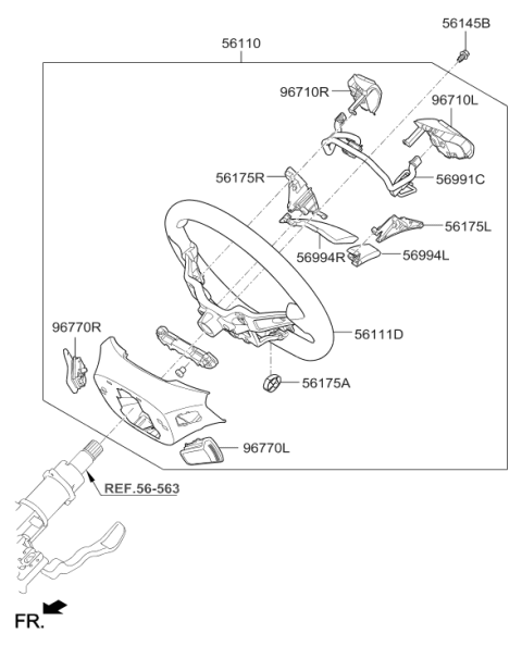 2017 Hyundai Ioniq Paddle Shift Switch Assembly, Right Diagram for 96780-G7000