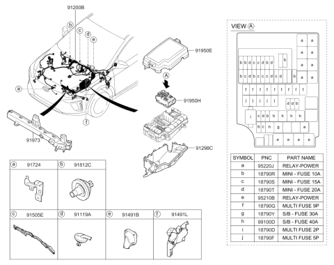 2019 Hyundai Ioniq PCB BLOCK ASSY Diagram for 91959-G7010