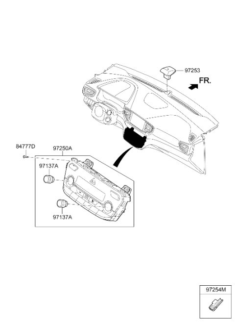 2017 Hyundai Ioniq Heater Control Assembly Diagram for 97250-G7100-WMP
