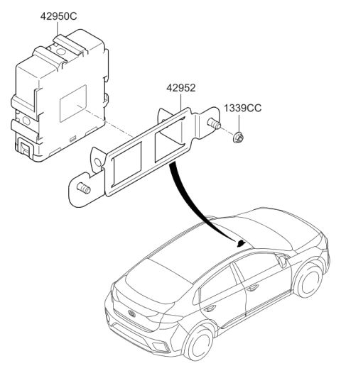 2018 Hyundai Ioniq Electric Traction Motor & GDU Diagram 2