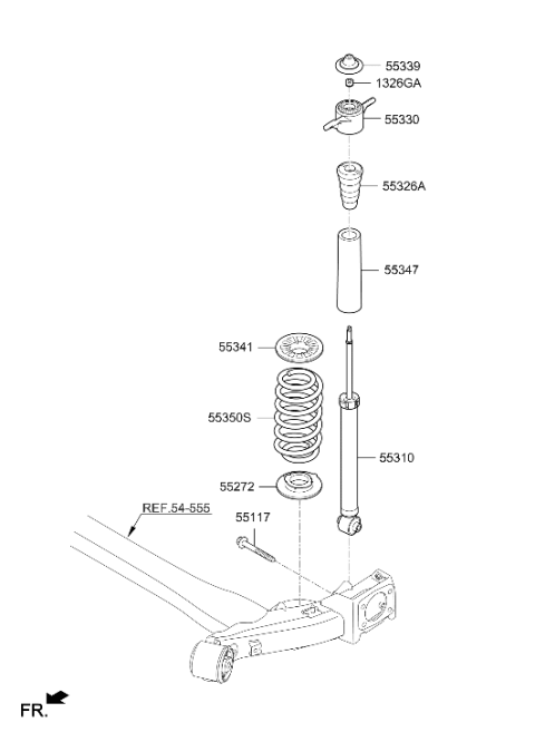 2019 Hyundai Ioniq Rear Spring Diagram for 55350-G7600