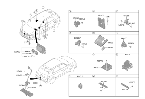 2026 Hyundai Ioniq 5 N Air Bag Control Module Assembly Diagram for 95910-NI100