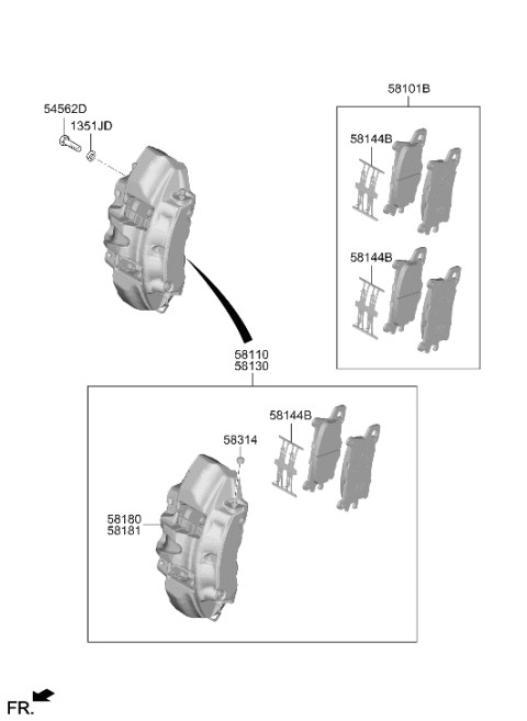 2026 Hyundai Ioniq 5 N BRAKE ASSY-FR,LH Diagram for 58110-NI000-RUK
