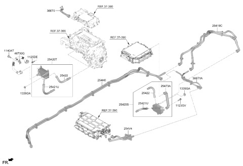 2025 Hyundai Ioniq 5 N HOSE-OIL COOLING RETURN Diagram for 25422-NI700