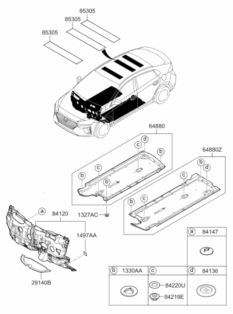 2018 Hyundai Ioniq Hybrid Isolation Pad & Plug Diagram 2