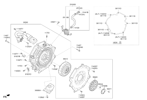 2018 Hyundai Ioniq Bolt-Coupling Diagram for 36524-2BDB0