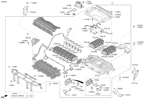 2019 Hyundai Ioniq Flange Nut Diagram for 13381-08003