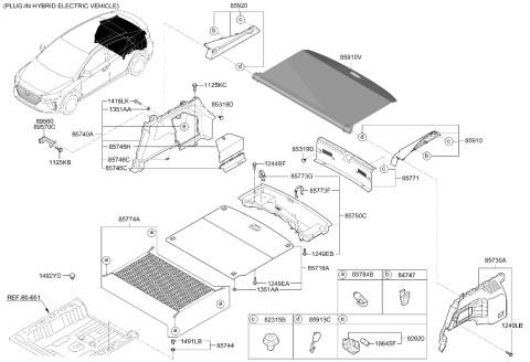 2019 Hyundai Ioniq Hybrid Luggage Compartment Diagram 2