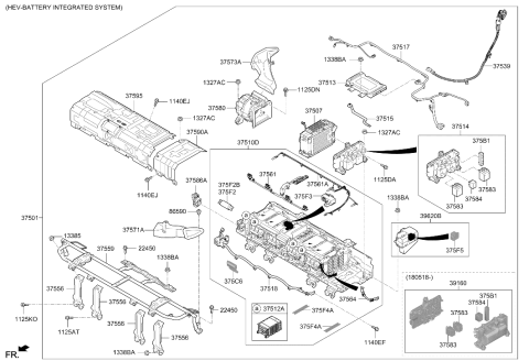 2019 Hyundai Ioniq Pack Assembly-Battery Diagram for 37510-G2100
