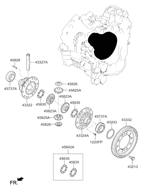 2018 Hyundai Ioniq Hybrid Transaxle Gear-Manual Diagram 2