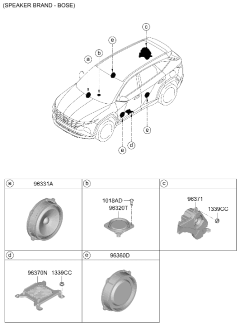 2024 Hyundai Tucson US Alabama made Speaker Diagram 2