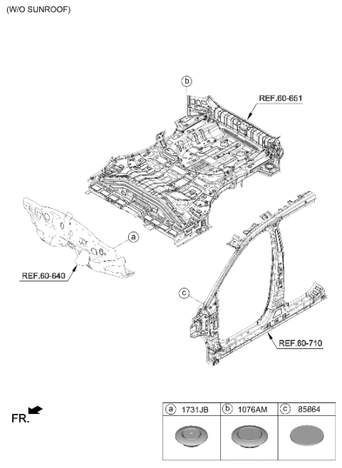2024 Hyundai Tucson US Alabama made Sunroof Diagram 3