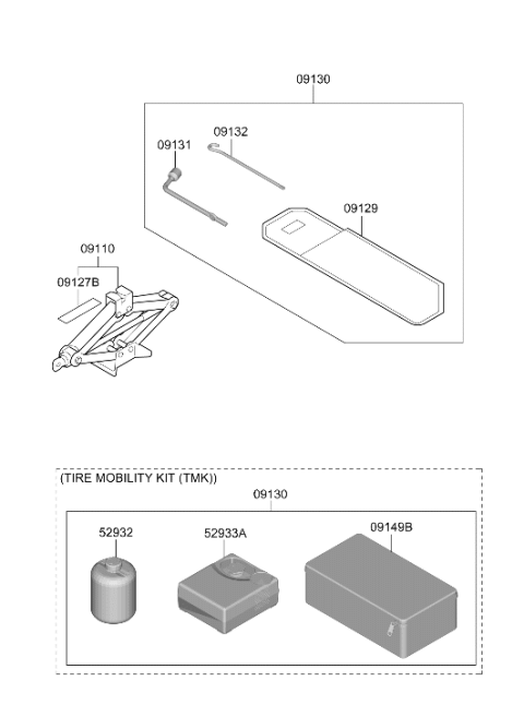 2023 Hyundai Tucson Case Mobility Kit Diagram for 09149-N9000