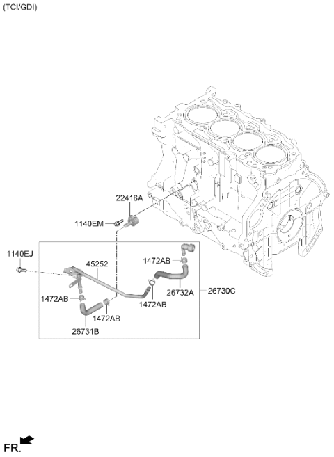 2024 Hyundai Tucson US Alabama made Rocker Cover Diagram 4