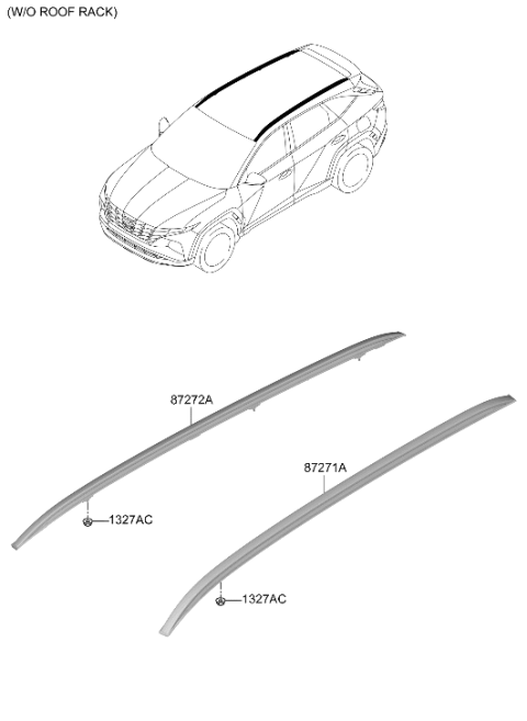 2024 Hyundai Tucson US Alabama made Roof Garnish & Rear Spoiler Diagram 2
