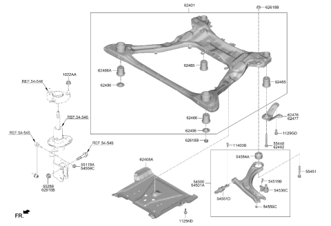 2024 Hyundai Tucson Ball Joint Assembly-LWR Arm Diagram for 54530-L1000