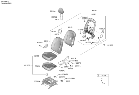 2024 Hyundai Tucson US Alabama made Front Seat Diagram 2