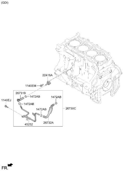 2024 Hyundai Tucson US Alabama made Rocker Cover Diagram 2