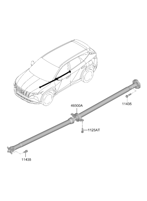2022 Hyundai Tucson SHAFT ASSY-PROPELLER Diagram for 49300-CW100
