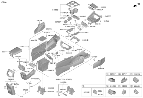 2024 Hyundai Tucson CONSOLE ASSY-FLOOR Diagram for 84610-CW000-MMH