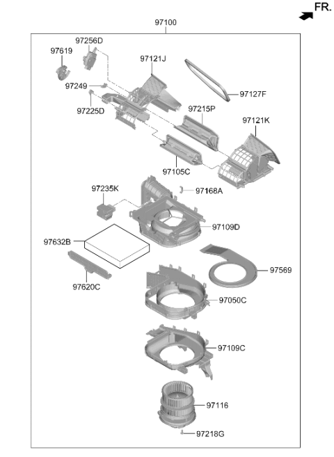 2024 Hyundai Tucson US Alabama made Heater System-Heater & Blower Diagram 2