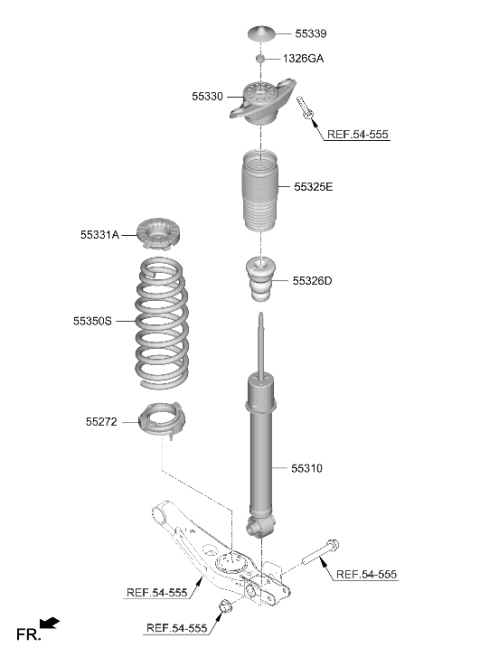 2022 Hyundai Tucson Rear Spring Pad Lower Diagram for 55333-L0000