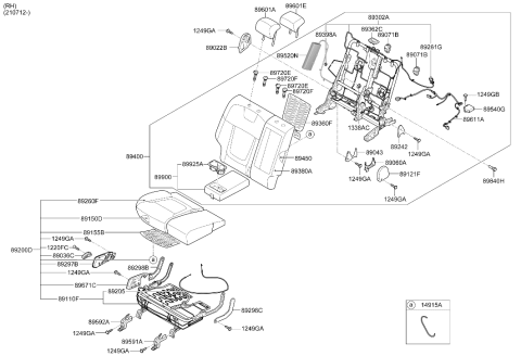 2022 Hyundai Tucson UNIT ASSY-RR HEATER,RH Diagram for 89B05-CW140