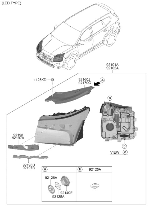 2021 Hyundai Santa Fe Hybrid Head Lamp Diagram 2