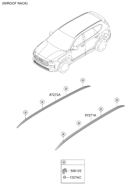 2021 Hyundai Santa Fe Hybrid Roof Garnish & Rear Spoiler Diagram 2