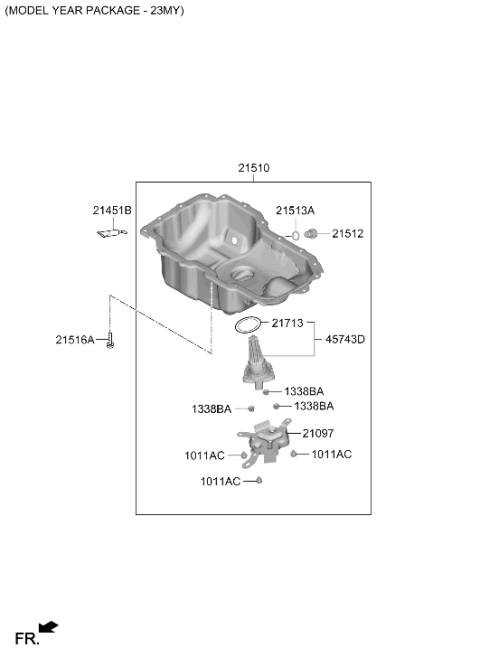 2021 Hyundai Santa Fe Hybrid Belt Cover & Oil Pan Diagram 2