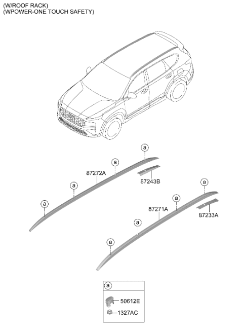 2021 Hyundai Santa Fe Hybrid Roof Garnish & Rear Spoiler Diagram 3