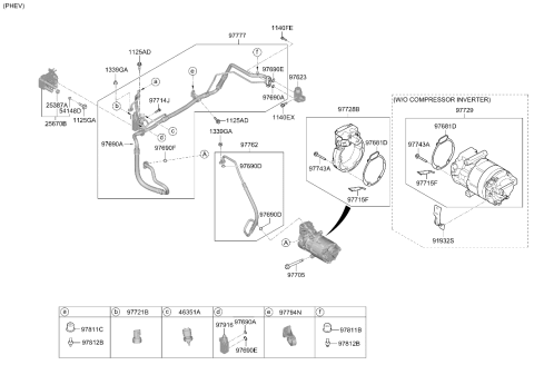 2021 Hyundai Santa Fe Hybrid Air conditioning System-Cooler Line Diagram 2