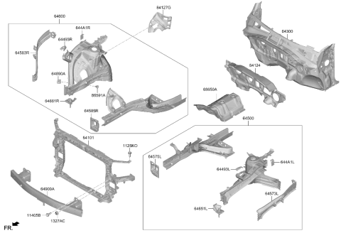 2026 Hyundai Santa Fe Hybrid CARRIER ASSY-FRONT END MODULE Diagram for 64101-R6000